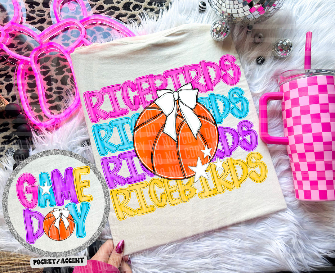 Bright Preppy Basketball DTF Print