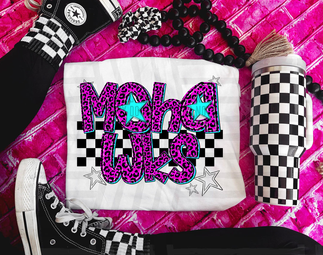 Pink Neon Leopard DTF Print