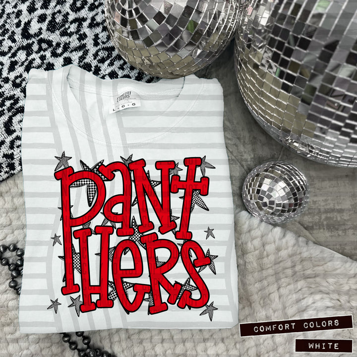 Red Staggered DTF Print