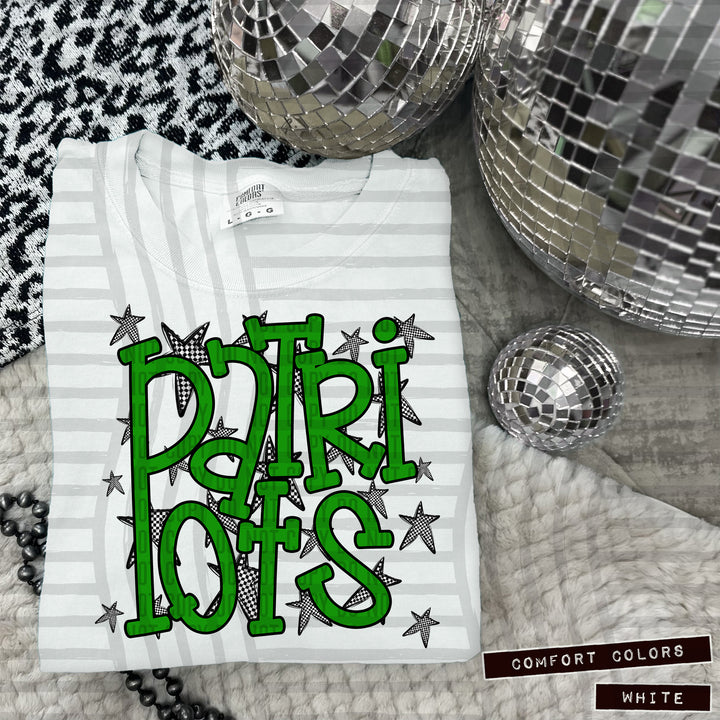 Green Staggered DTF Print
