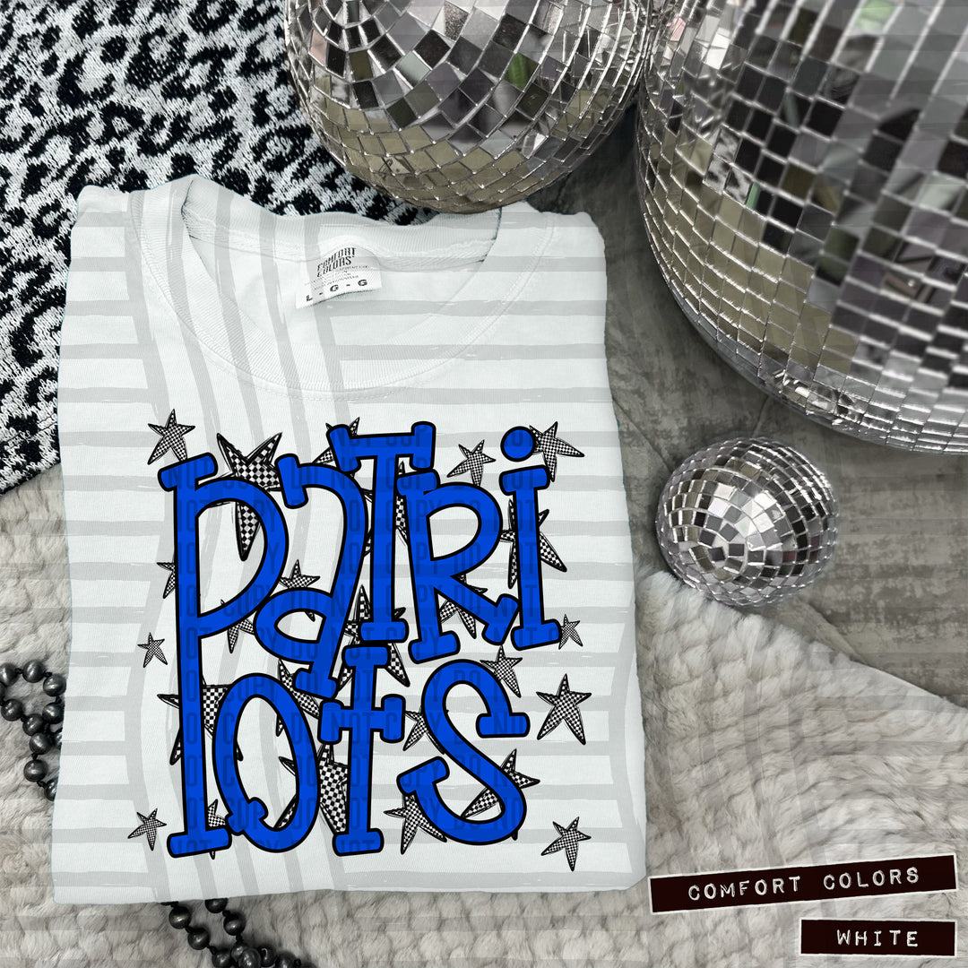 Blue Staggered DTF Print