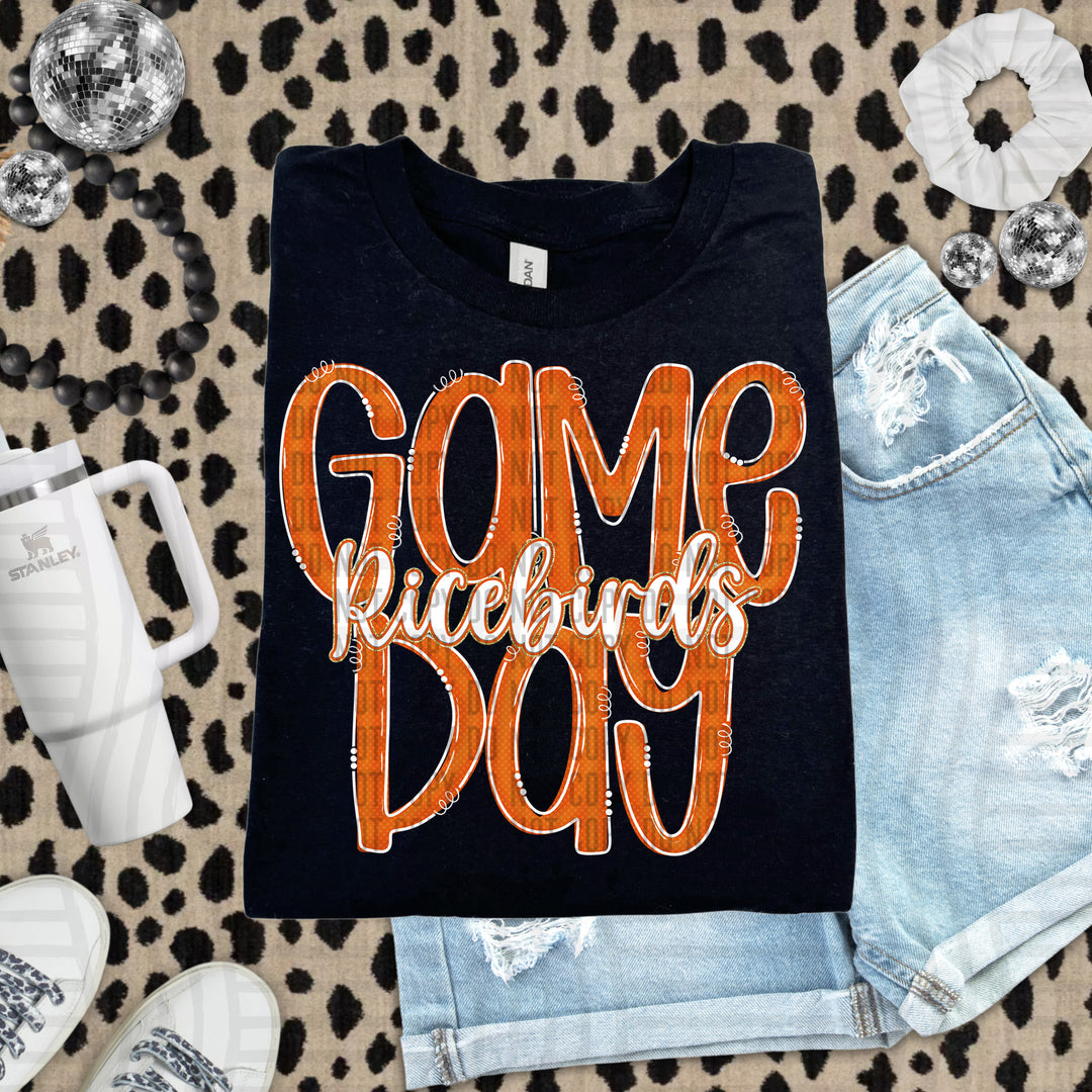 Doodle Gameday Burnt Orange DTF Print