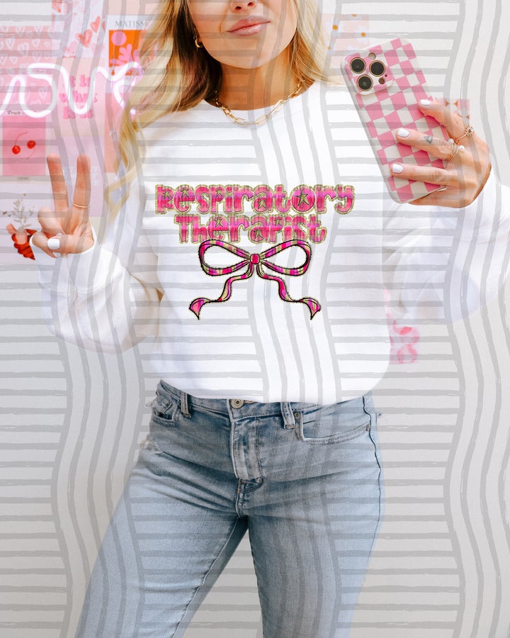 Pink Bow Occupations/Names DTF Print
