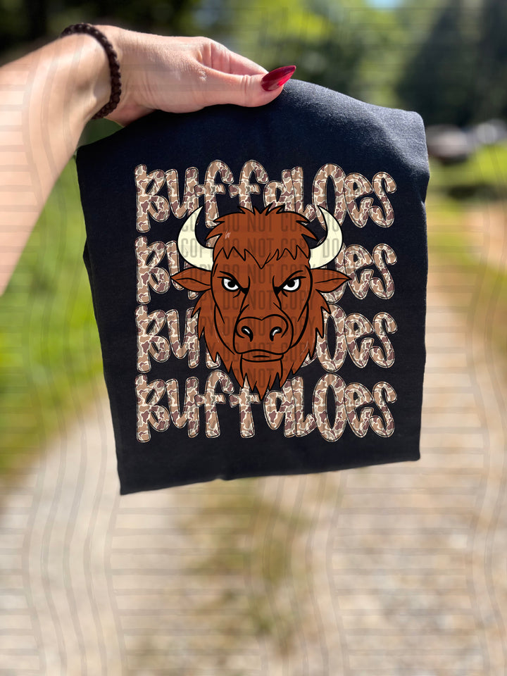 Camo Mascot Heads DTF Print