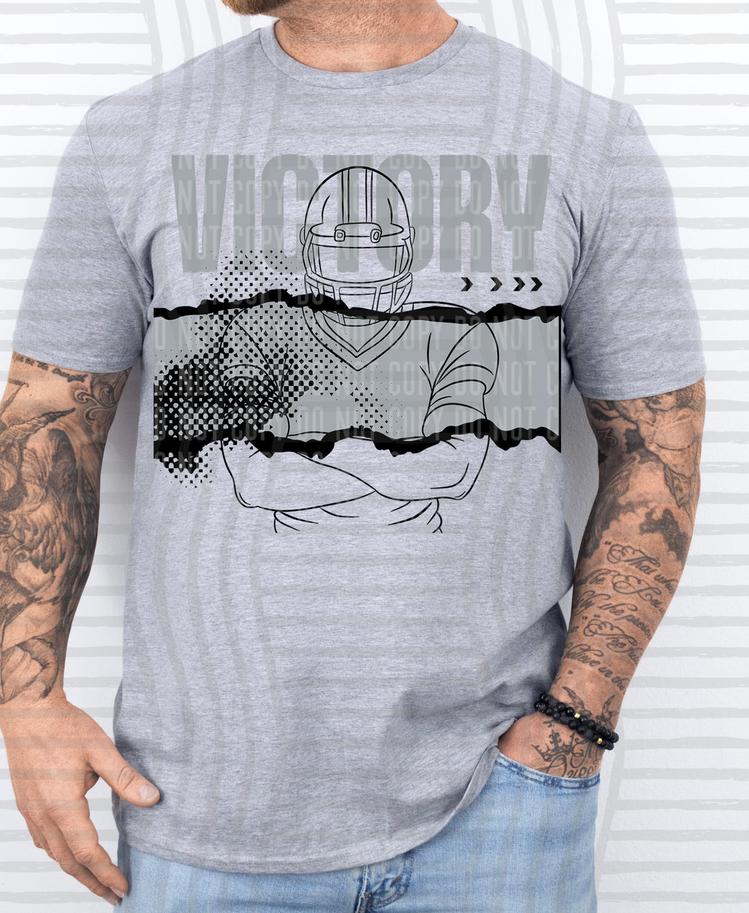 Victory Football Player DTF Print