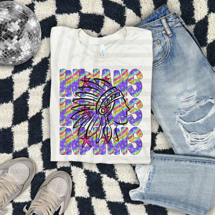 Rainbow Swirl Mascot Outlines DTF Print