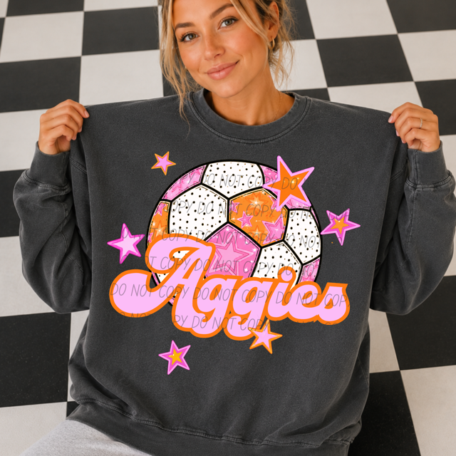 Pink Soccer DTF Print