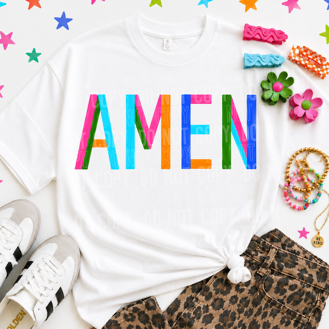 Amen Colorblock DTF Print