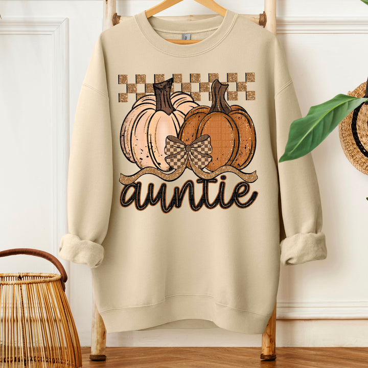 Fall Checkered Glitter Pumpkin Collection DTF Print
