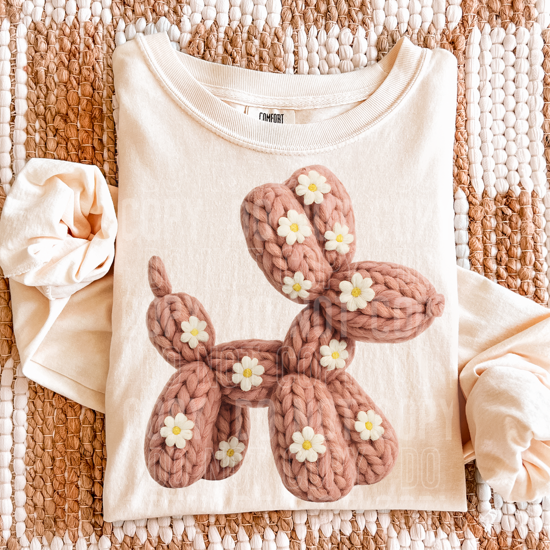 Balloon Dog Floral DTF Print