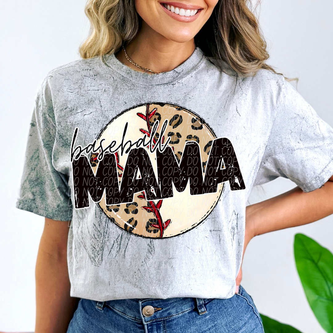 Baseball Mama Leopard DTF Print