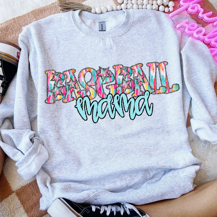 Multi Color Star Sports Mama DTF Print