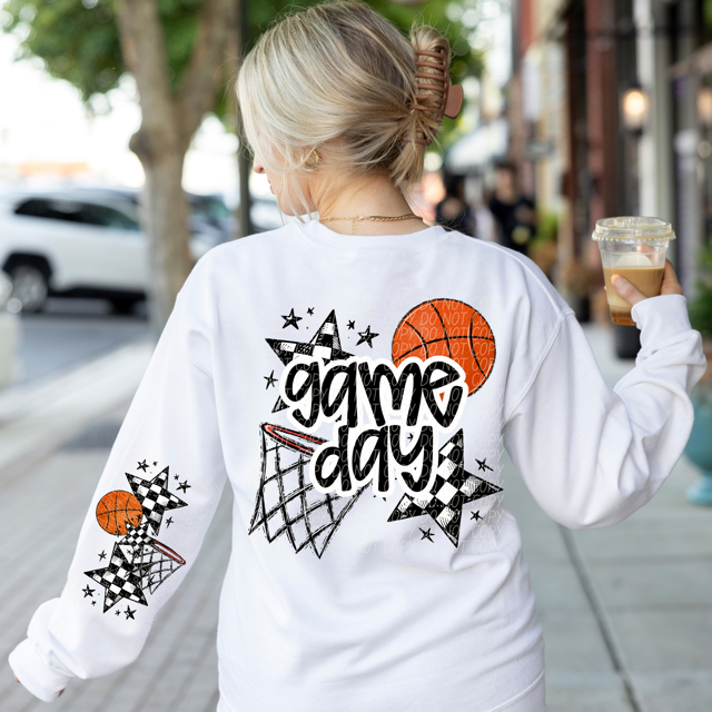 Game Day Sports Checkered Stars SLEEVE DTF Print