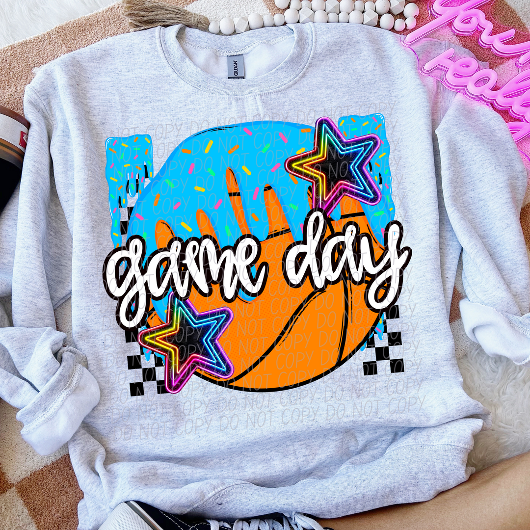 Basketball Game Day Drip DTF Print