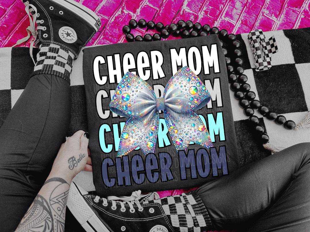 Cheer Mom with Bow DTF Print