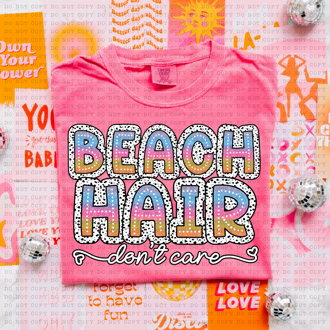 Beach Hair Don't Care DTF Print