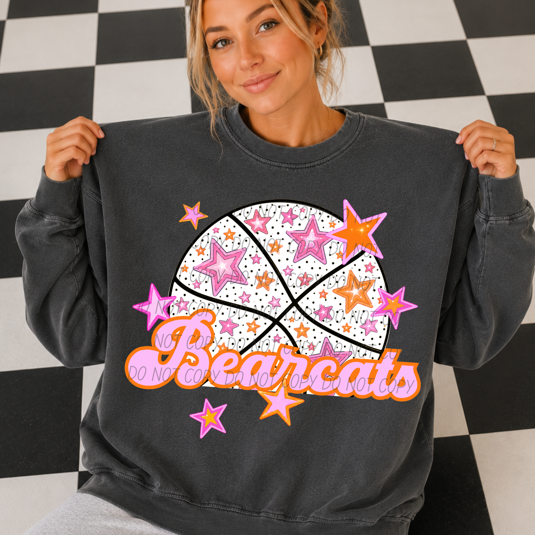 Pink Basketball Mascots DTF Print