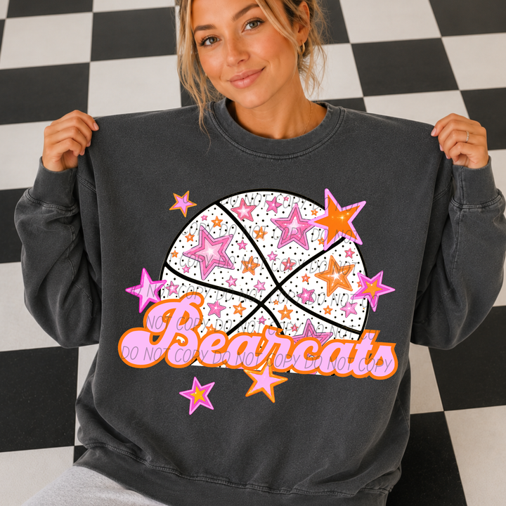 Pink Basketball Mascots DTF Print