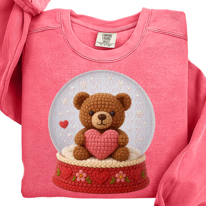 Snow Globe Bear DTF Print