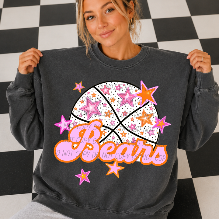 Pink Basketball Mascots DTF Print