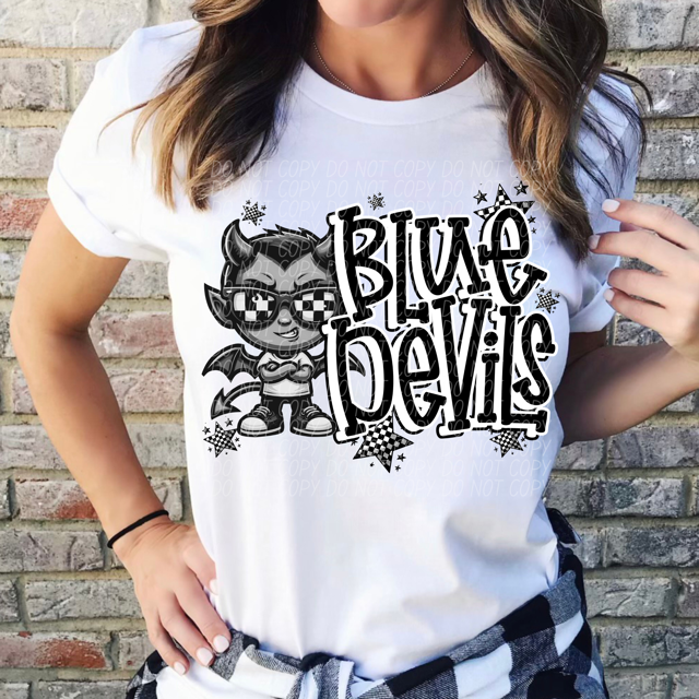 Black and White Mascots DTF Print