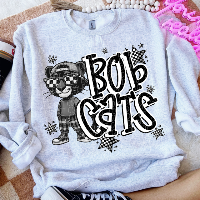 Black and White Mascots DTF Print