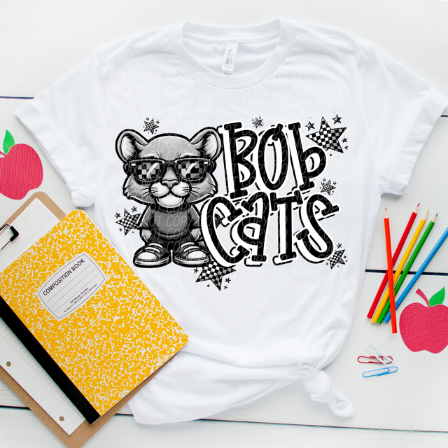 Black and White Mascots DTF Print