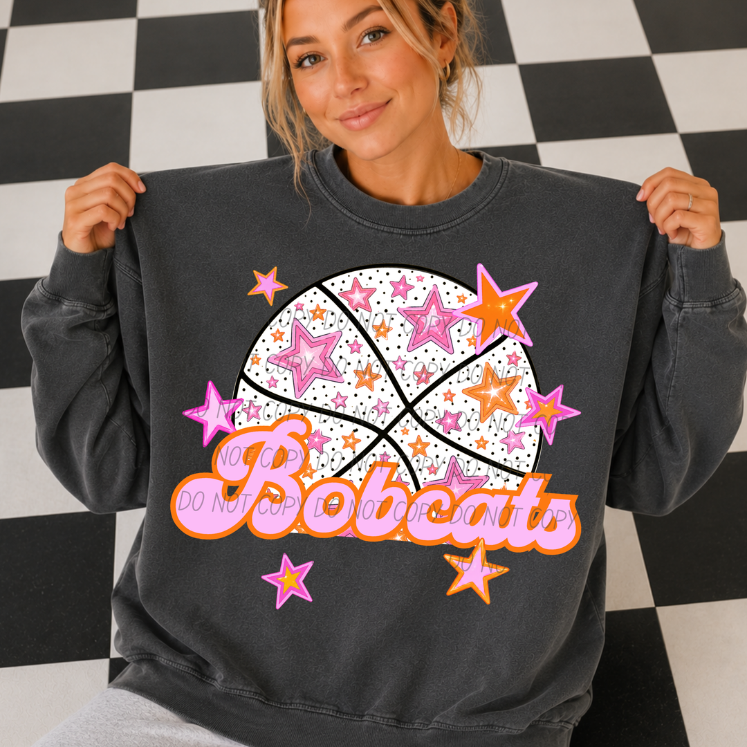 Pink Basketball Mascots DTF Print