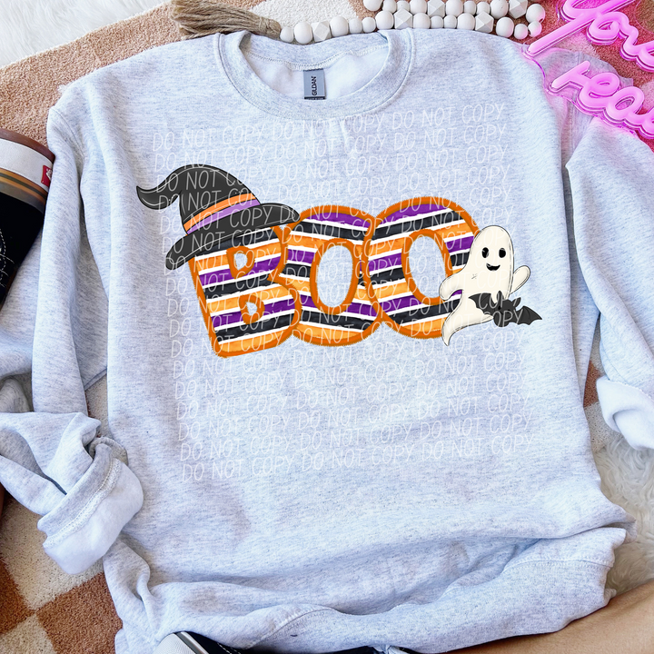 Boo Stripes DTF Print
