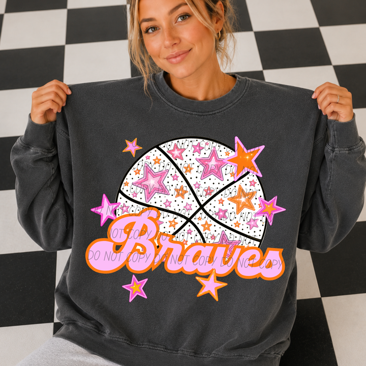 Pink Basketball Mascots DTF Print