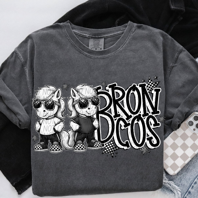 Black and White Mascots DTF Print