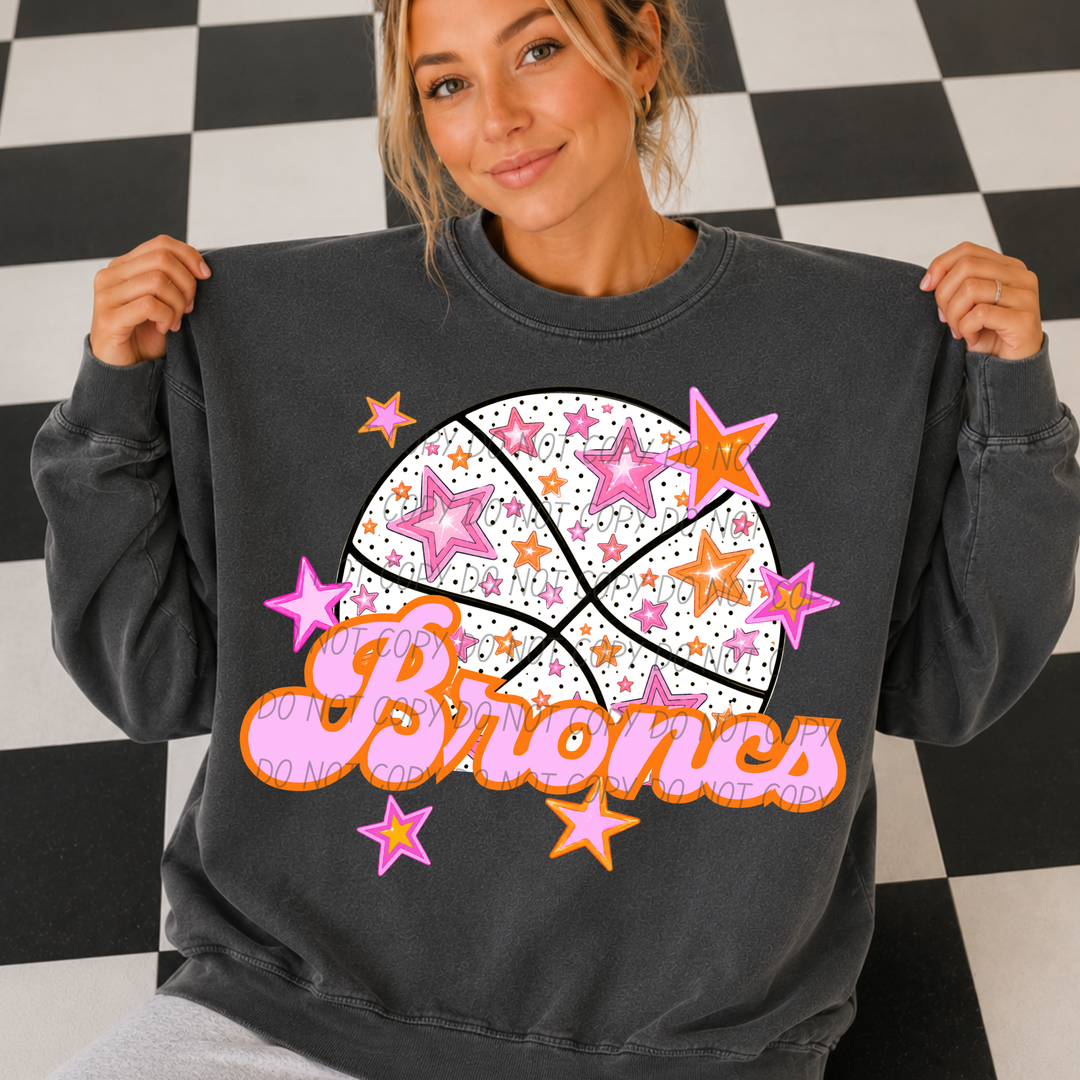 Pink Basketball Mascots DTF Print