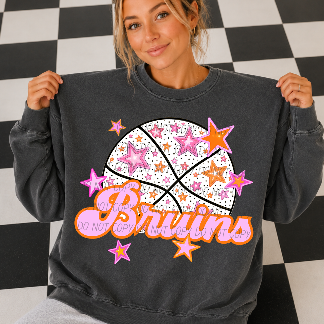 Pink Basketball Mascots DTF Print