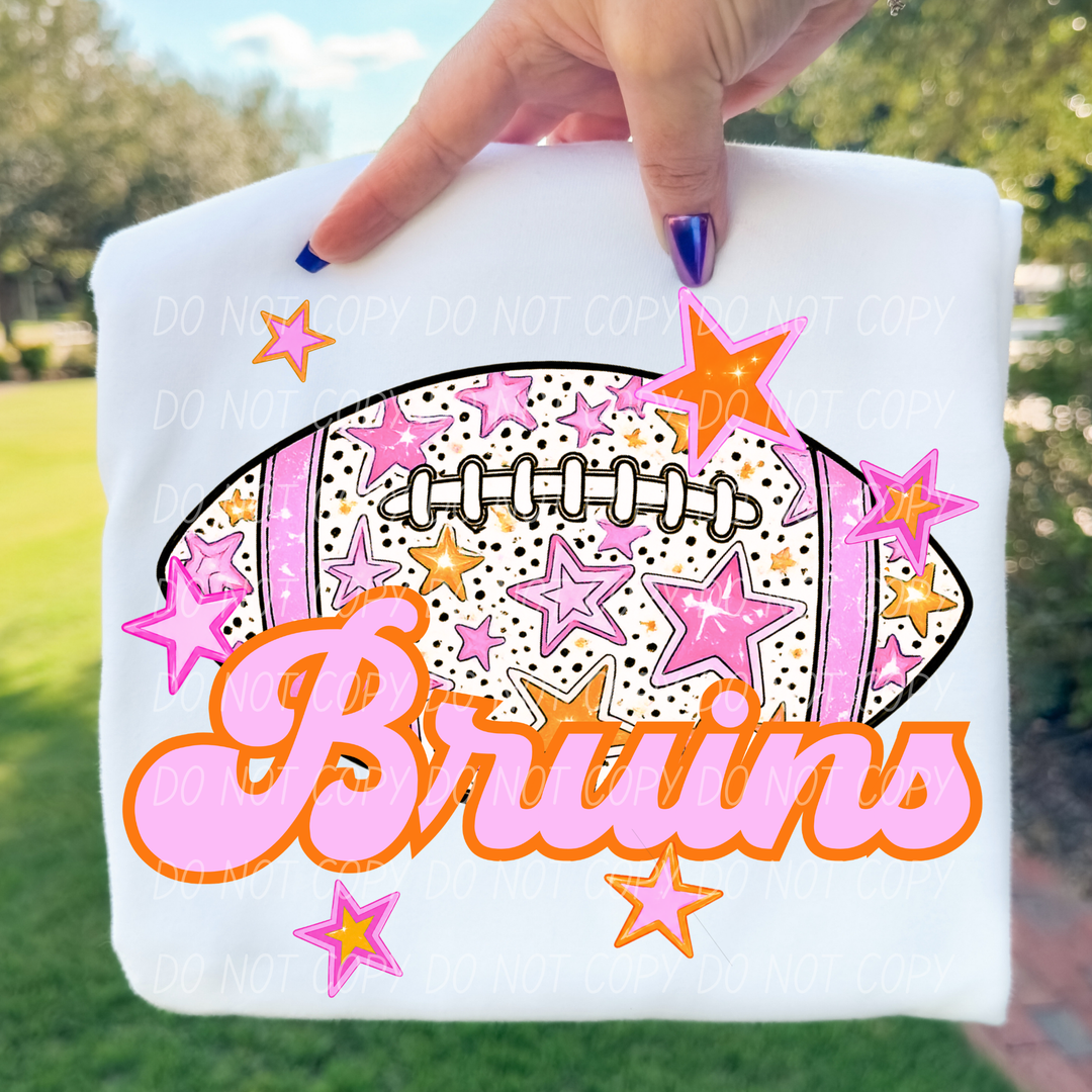 Pink Football DTF Print