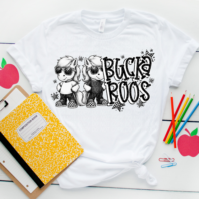 Black and White Mascots DTF Print