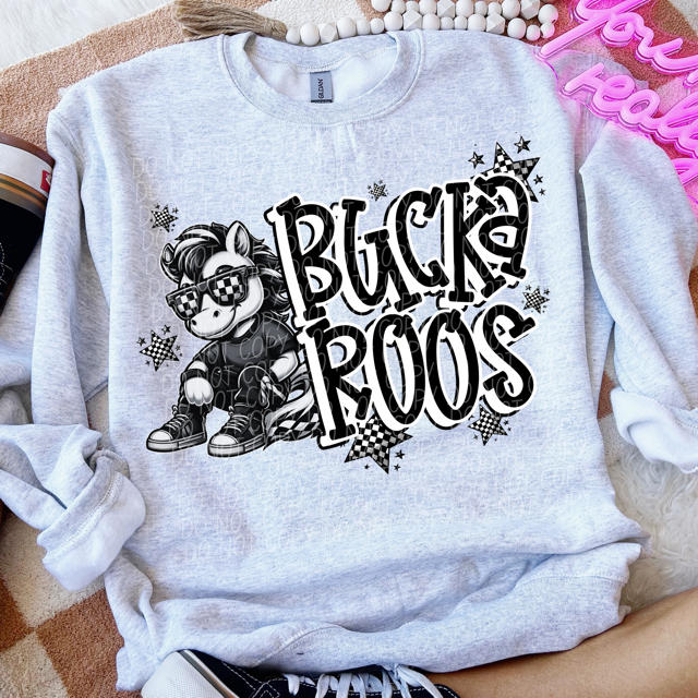 Black and White Mascots DTF Print