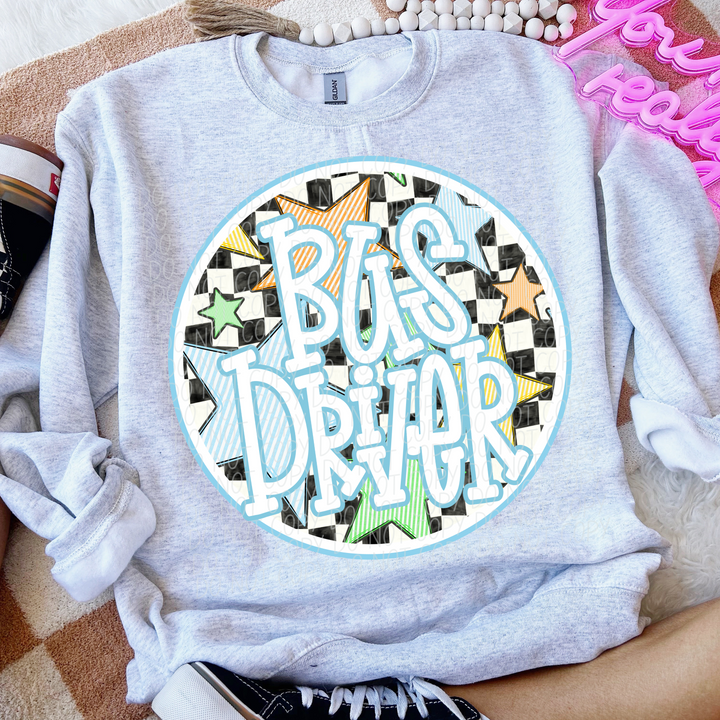 Back To School Stars Blue - Occupations DTF Print