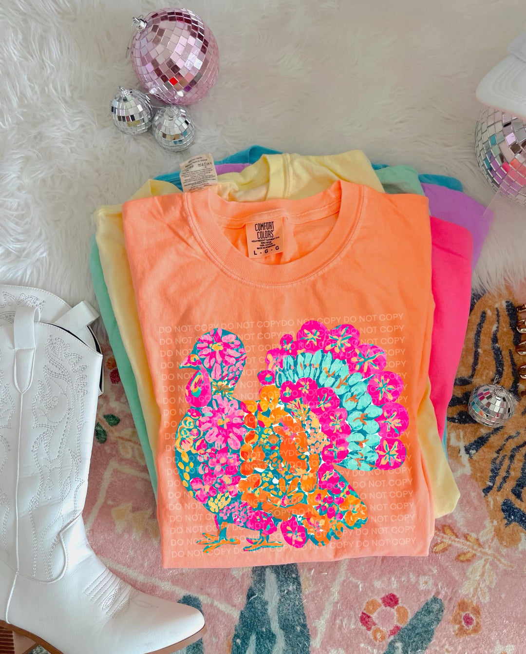 Bright Floral Turkey DTF Print