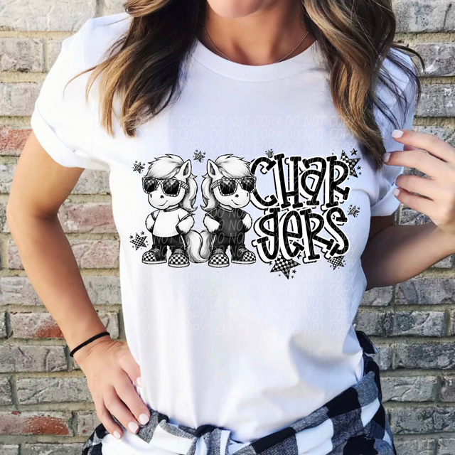 Black and White Mascots DTF Print