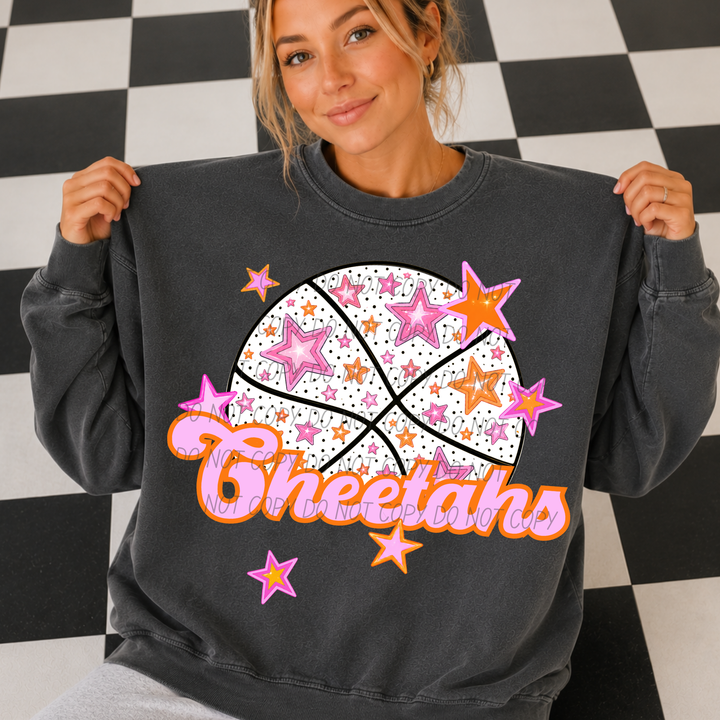 Pink Basketball Mascots DTF Print