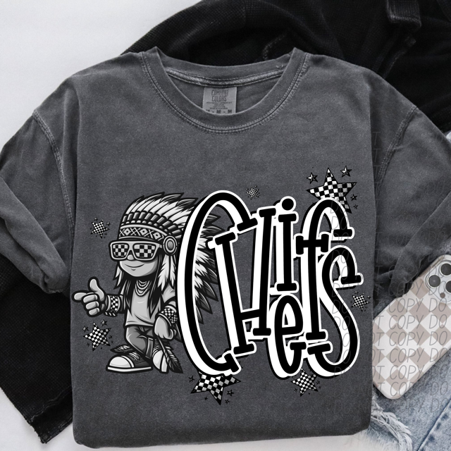 Black and White Mascots DTF Print