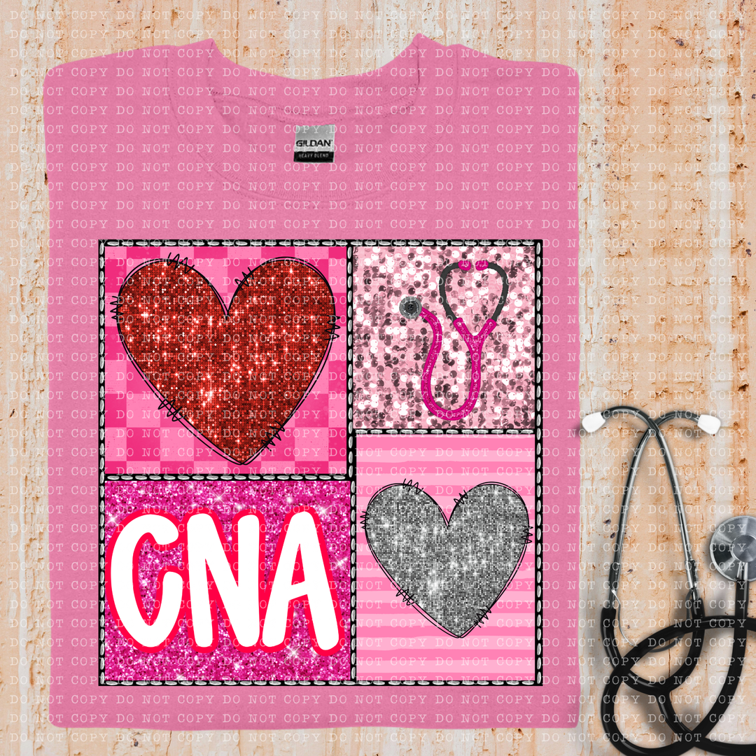 Sparkle Heart Square Occupations DTF Print
