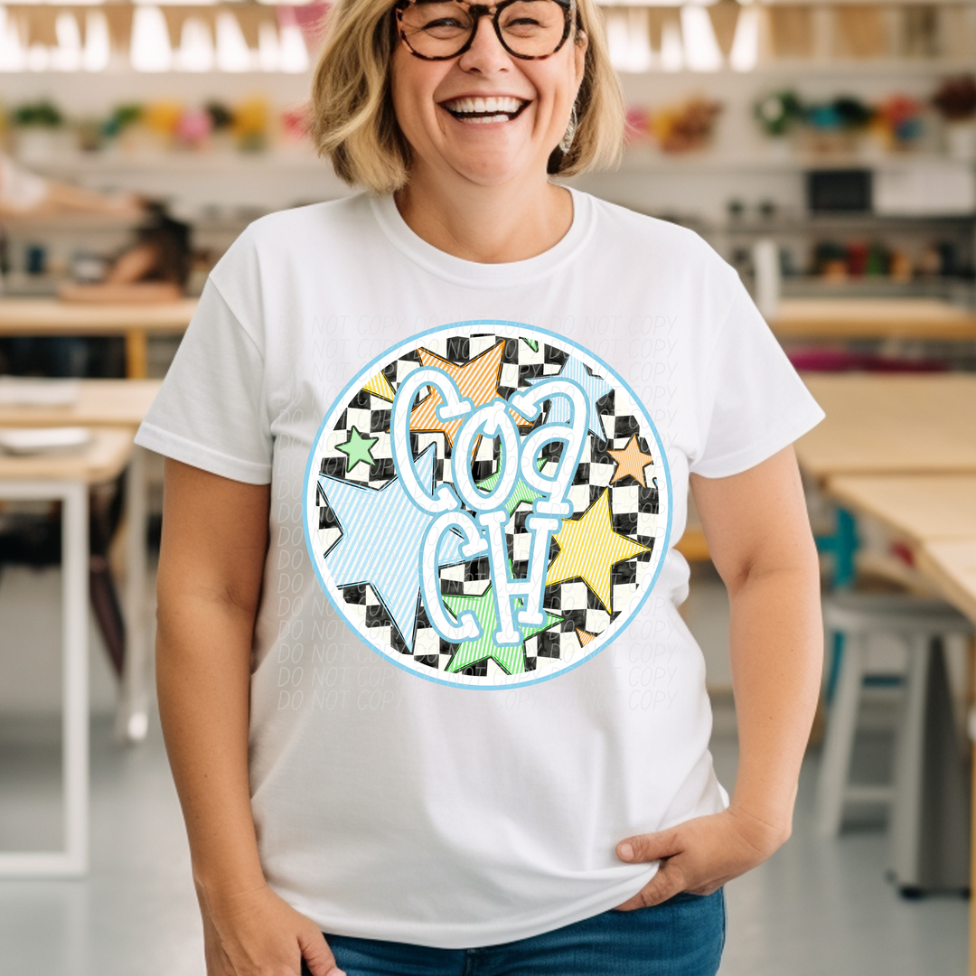 Back To School Stars Blue - Occupations DTF Print