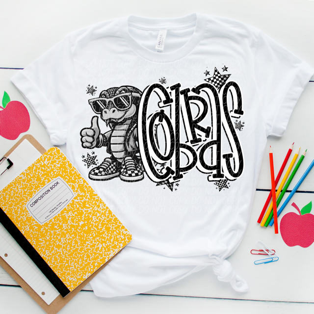 Black and White Mascots DTF Print