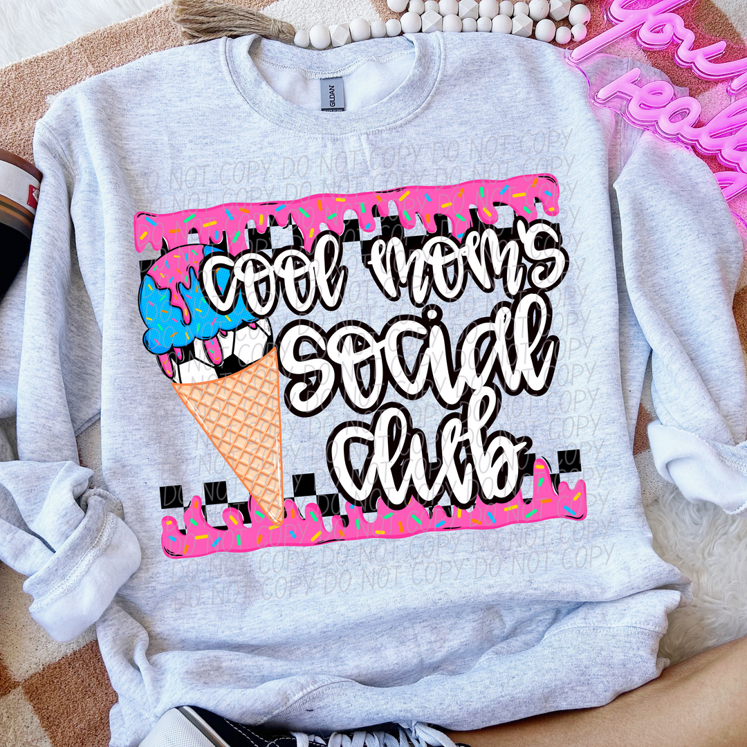Cool Mom Social Club Soccer Drip DTF Print