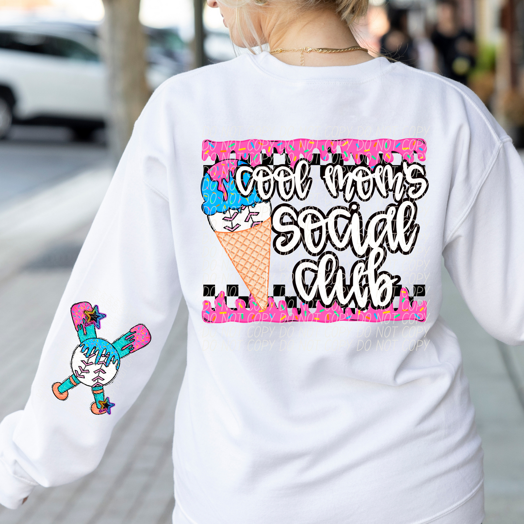Cool Moms Social Club Baseball DTF Print