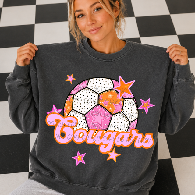 Pink Soccer DTF Print