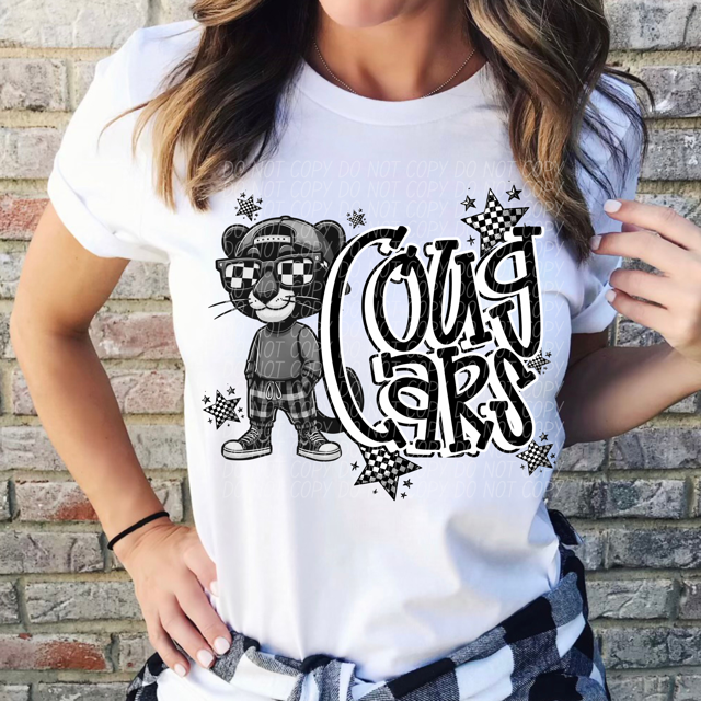 Black and White Mascots DTF Print