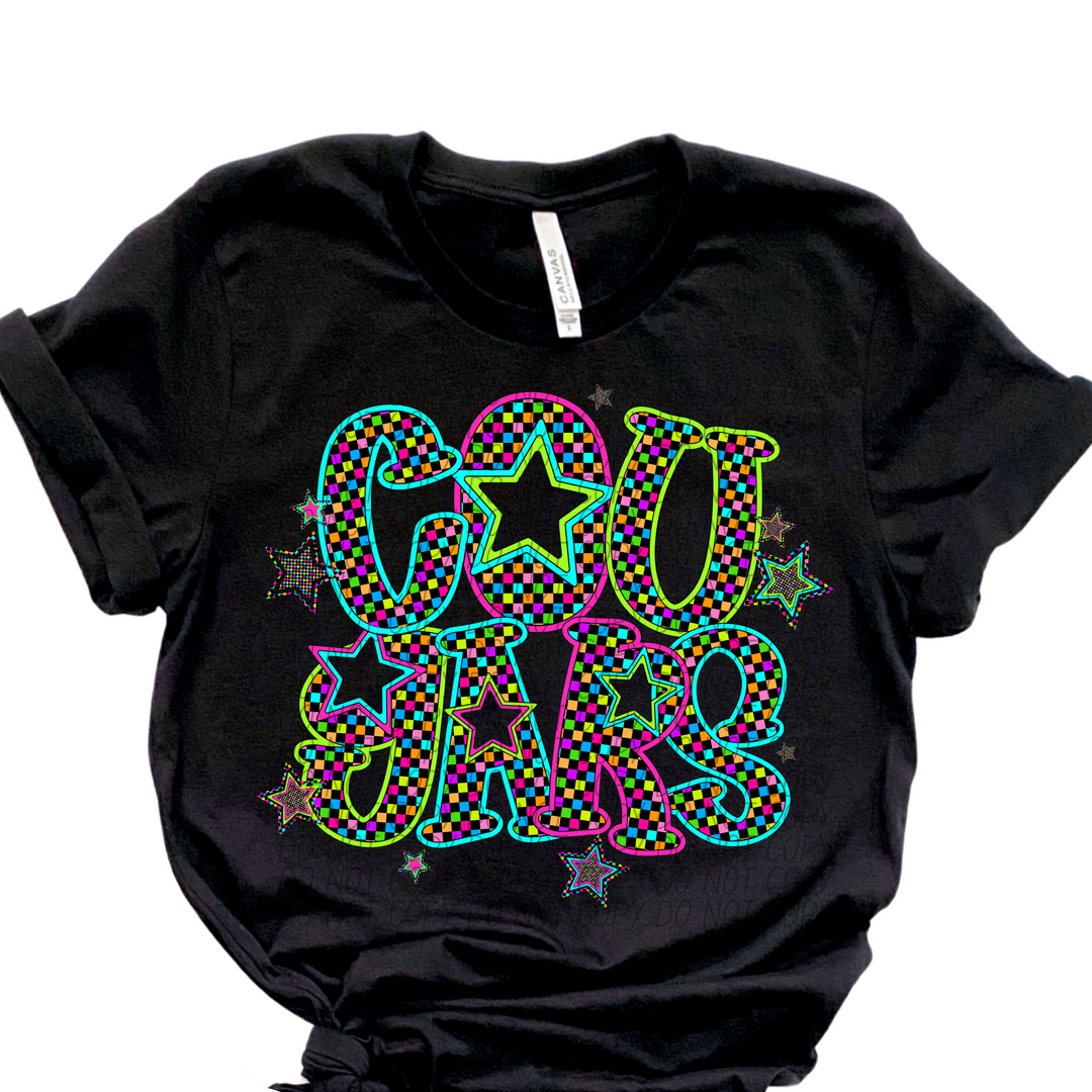Neon Star Mascots DTF Print