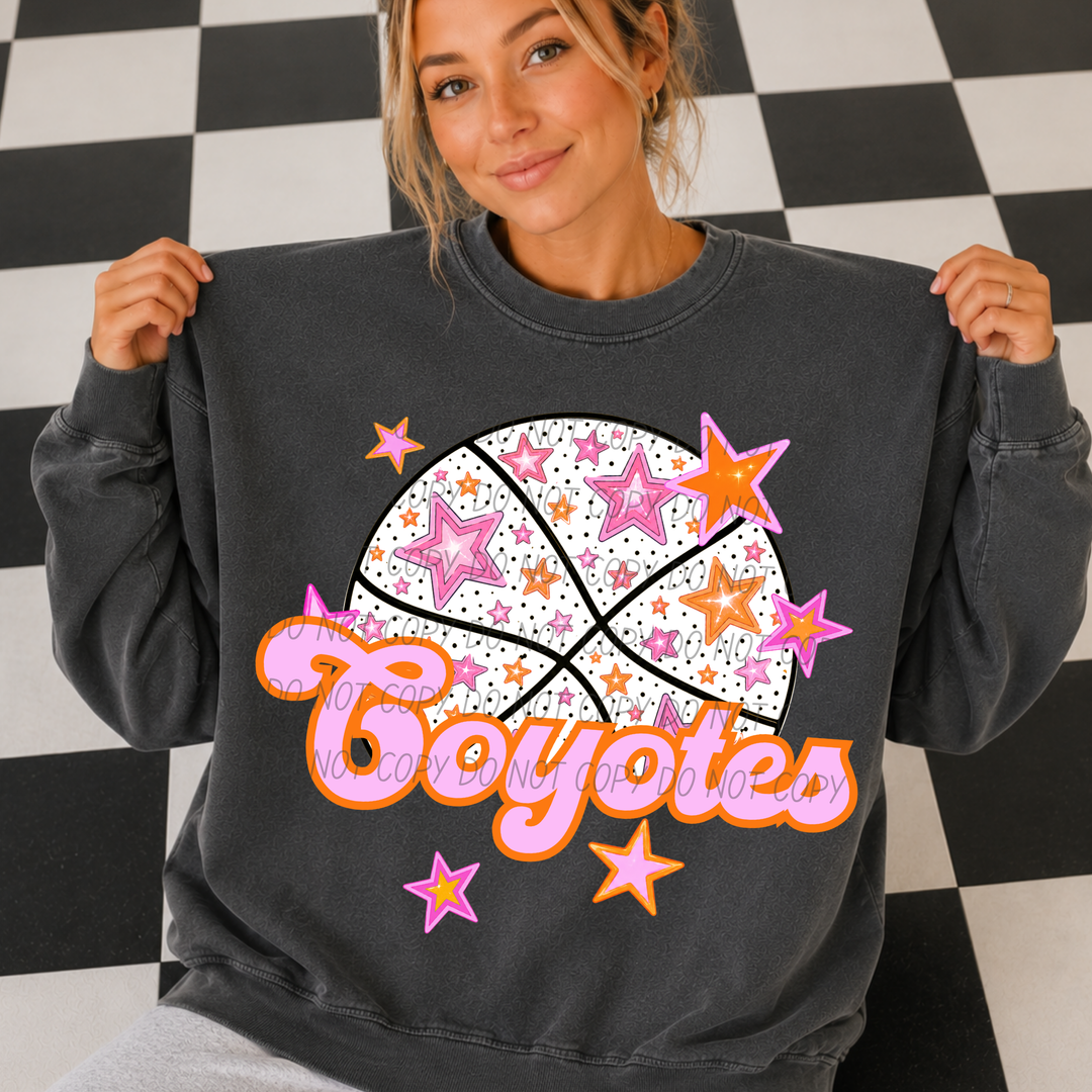 Pink Basketball Mascots DTF Print